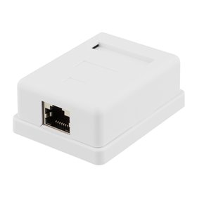 Deltaco VR-216 Shielded network socket Surface FTP 1xRJ45 Cat6 white