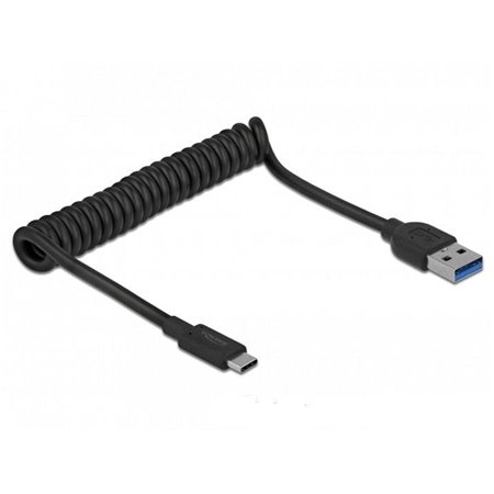 DeLOCK USB 3.1 Gen 2 Coiled Cable Type-A male to Type-C male