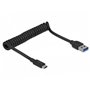 DeLOCK USB 3.1 Gen 2 Coiled Cable Type-A male to Type-C male