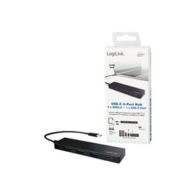 LogiLink Ultra-slim USB 3.2 Gen 1x1 USB-C 4-port hub USB-Hubs - 4 - Schwarz