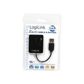 LogiLink USB 2.0 hub 4-port Smile black USB-Hubs - 4 - Schwarz