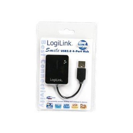 LogiLink USB 2.0 hub 4-port Smile black USB-Hubs - 4 - Schwarz