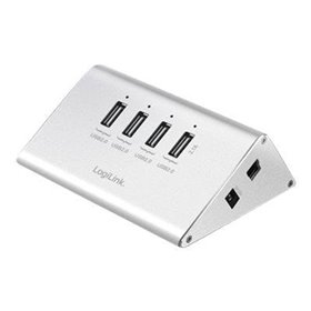 LogiLink USB 2.0 High Speed hub 4-port + 1x Fast Charging port USB-Hubs - 4 - silber