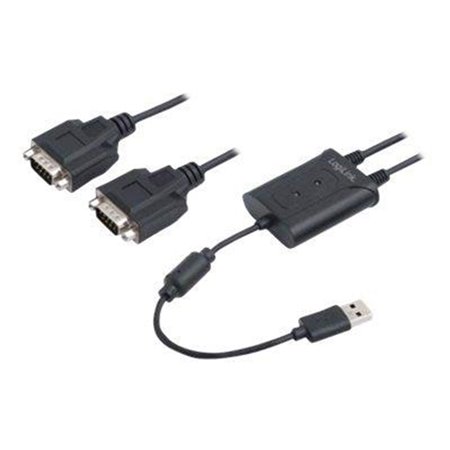 LogiLink USB 1.1 cable USB-A/M to 2x DB9 (RS232)/M ferrite black 1.5 m