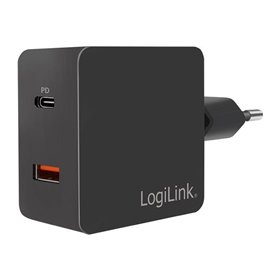 LogiLink Socket adapter 1x USB-C port (PD) & 1x USB-A QC port 18W