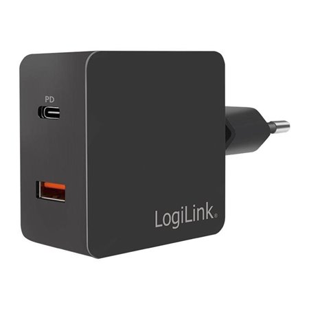 LogiLink Socket adapter 1x USB-C port (PD) & 1x USB-A QC port 18W