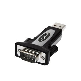 LogiLink USB 2.0 adapter USB-A/M to DB9 (RS232)/M black/grey