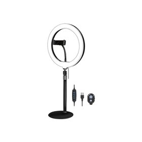 LogiLink Smartphone ring light tripod with remote shutter height adjust. Ø 25 cm