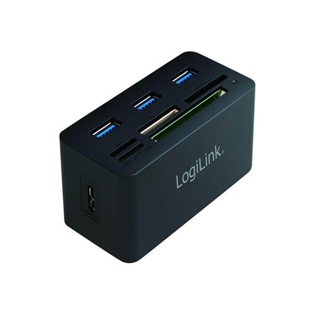 LogiLink USB 3.0 hub with all-in-one card reader black USB-Hubs - 3 - Schwarz