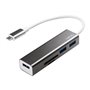 LogiLink USB-C 3-Port Hub with Card Reader USB-Hubs - 3 - silber