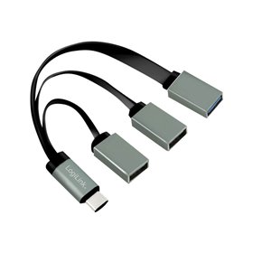 LogiLink USB-C™ Hub 2x USB 2.0 AF + 1x USB 3.0 AF USB-Hubs - 3 - Grau