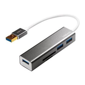 LogiLink USB 3.0 3-port hub with card reader USB-Hubs - 3 - Grau