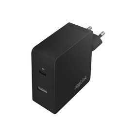 LogiLink USB power socket adapter 1x USB-C Port (PD)& 1x USB-A Port 65W