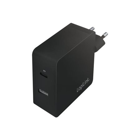 LogiLink USB power socket adapter 1x USB-C Port (PD)& 1x USB-A Port 65W