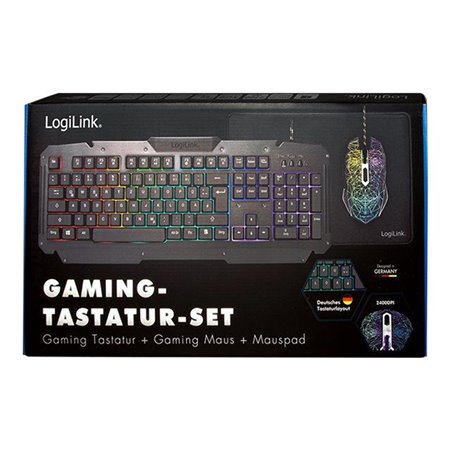 LogiLink Gaming-Set keyboard mouse and mouspad - Gaming Tastaturen - Deutsch - Schwarz