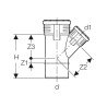 Geberit silent branch pipe 45 ° 110 / 50mm mf black pp