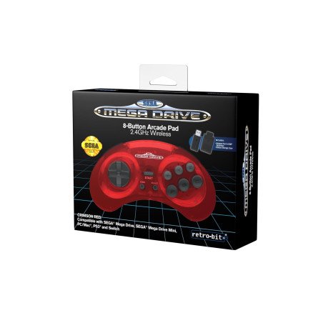 Retro-Bit SEGA Mega Drive 2.4G Wireless - Crimson Red - Wireless Controller - MAC