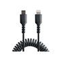 StarTech.com USB C to Lightning Cable 1m (3ft) MFi Certified Coiled iPhone Charger Cable Black