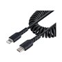 StarTech.com USB C to Lightning Cable 1m (3ft) MFi Certified Coiled iPhone Charger Cable Black