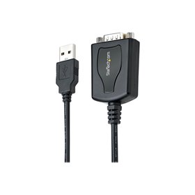 StarTech.com 3ft (1m) USB to Serial Cable with COM Port Retention DB9 Male RS232 to USB Converter