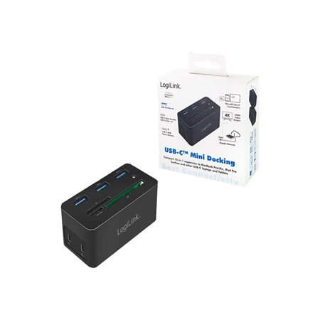 LogiLink USB 3.2 Gen 1 docking station USB-C 10-port PD mini black
