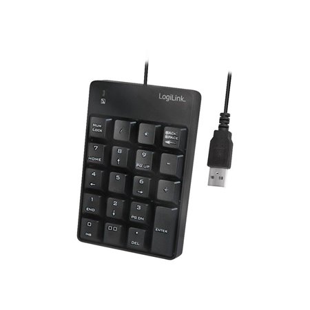 LogiLink Keypad with USB connection 19 keys - Numpad - Schwarz