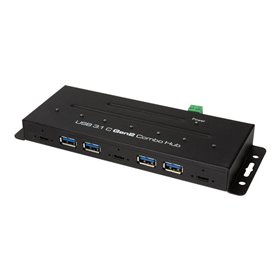 LogiLink USB-C 3.2 Gen 2 7-port combo hub industrial level USB-Hubs - 7 - Schwarz
