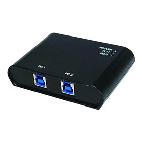 LogiLink 2-Port USB 3.0 sharing switch USB-Hubs - USB 3.2 - 2 - Schwarz