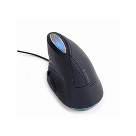 Gembird Ergonomic 6-button wired optical mouse - Vertical mouse (Schwarz)