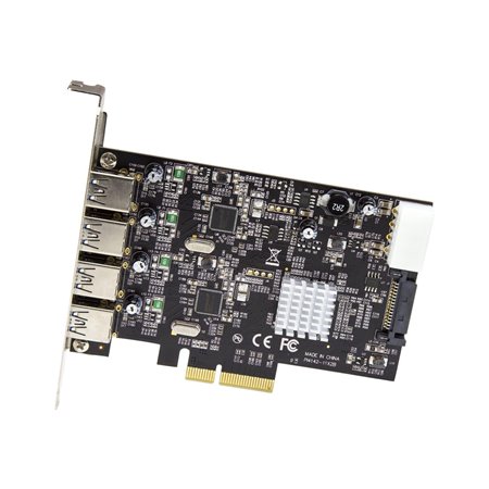 StarTech.com 4-Port USB PCIe Card - 10Gbps USB 3.1/3.2 Gen 2 Type-A PCI Express Expansion Card - 2 Controllers - 4xUSB - Windows