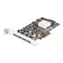 StarTech.com 4-Port USB PCIe Card - 10Gbps USB 3.1/3.2 Gen 2 Type-A PCI Express Expansion Card - 2 Controllers - 4xUSB - Windows