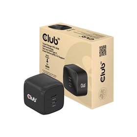 Club 3D CAC-1909 power adapter - PPS and GaN technology - 2 x USB-C - 45 Watt
