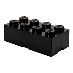 LEGO Aufbewahrungsstein, 8 Noppen, schwarz