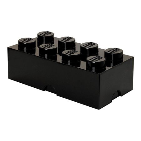 LEGO Aufbewahrungsstein, 8 Noppen, schwarz