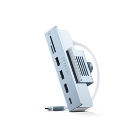 Satechi USB-C Clamp Hub for the 24" iMac (2021) - Blue USB-Hubs - USB 3.0 - 4 - Grau