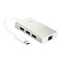 j5create 3-Port USB Hub (with Ethernet)i USB-Hubs - USB 3.0 - 3 - silber