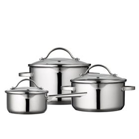 Funktion Pot set with lid 6 pieces 18/8 steel