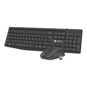 Natec Squid - keyboard and mouse set - 2in1 - US - black - Tastatur & Maus Set - Englisch - US - Schwarz