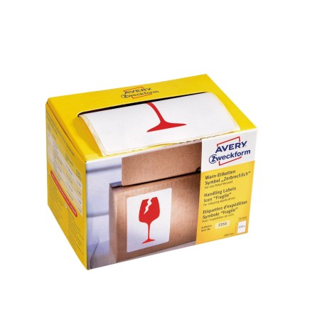 Avery Labels in dispenser pre-printed with "Fragile" paper material