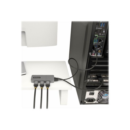 StarTech.com 3-Port MST Hub DisplayPort to Triple HDMI Monitors 4K 60Hz DP 1.4 Multi-Monitor Video Adapter with 1ft (30cm) Built