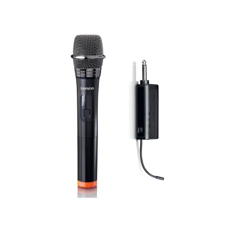 Lenco MCW-011BK - Wireless microphone with 6.3 mm battery powered receiver