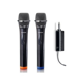 Lenco MCW-020BK - Set of 2 wireless microphones with portable battery powered receiver