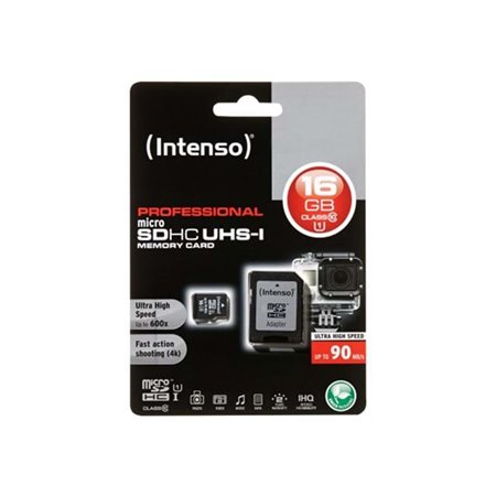 Intenso - flash memory card - 16 GB - microSDHC UHS-I