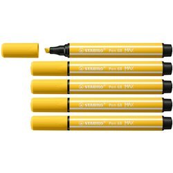 STABILO Pen 68 MAX - Felt-tip pen with thick chisel tip - yellow