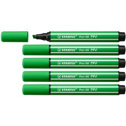STABILO Pen 68 MAX - Felt-tip pen with thick chisel tip - leafy green
