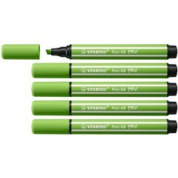 STABILO Pen 68 MAX - Felt-tip pen with thick chisel tip - light green