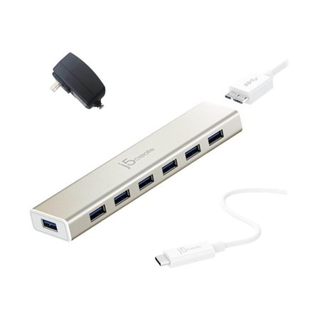 j5create 7-Port USB3.0 Hub USB-Hubs - USB 3.1 - 7 - Gold