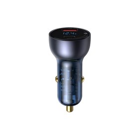 Baseus Car Charger  Particular Digital Display QC+PPS 65W With Mini White USB-C Cable With E-mark Chip 1m 100W (black)