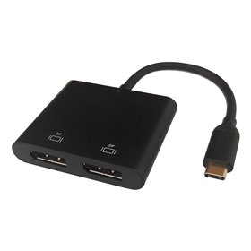 Deltaco USB-C MST HUB 2x 4K/60Hz DP x 2 black 0.1m USB-Hubs - 4 - Schwarz
