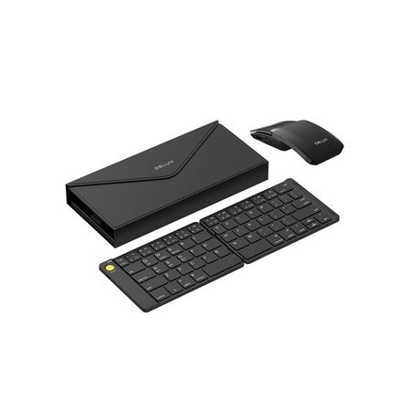 DeLUX Set Wireless foldable Keyboard Delux KF10 and mouse MF10PR - Tastatur & Maus Set - Schwarz